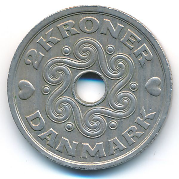 Дания, 2 кроны (1992 г.)