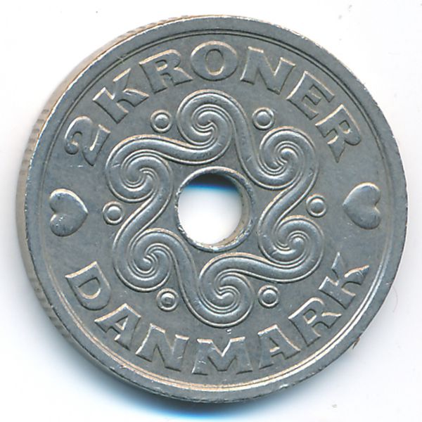 Дания, 2 кроны (1992 г.)
