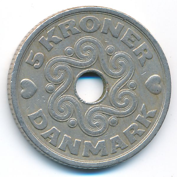 Дания, 5 крон (1990 г.)