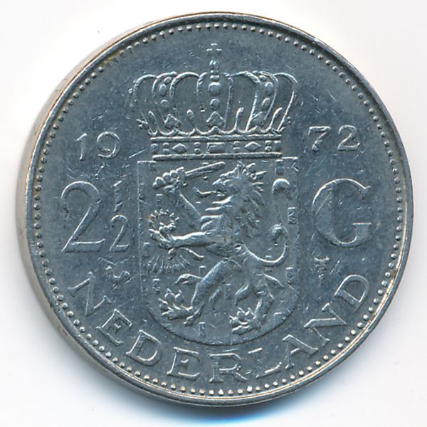 Нидерланды, 2 1/2 гульдена (1972 г.)