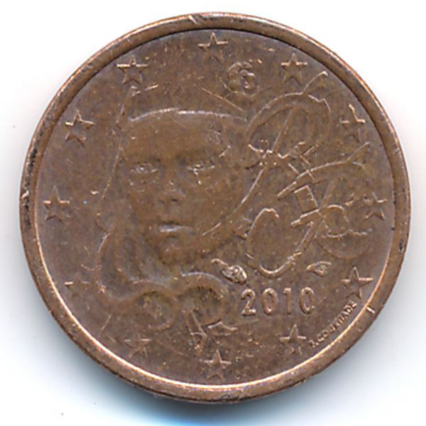 Франция, 1 евроцент (2010 г.)