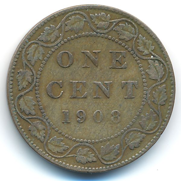 Канада, 1 цент (1908 г.)