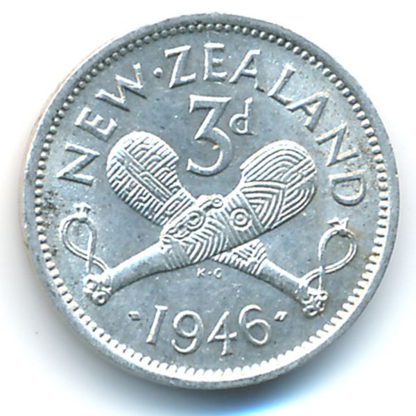 Новая Зеландия, 3 пенса (1946 г.)