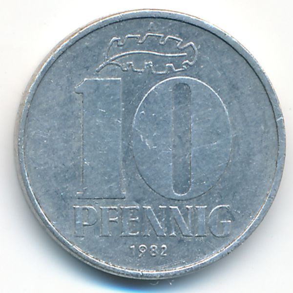 ГДР, 10 пфеннигов (1982 г.)