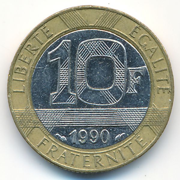 Франция, 10 франков (1990 г.)
