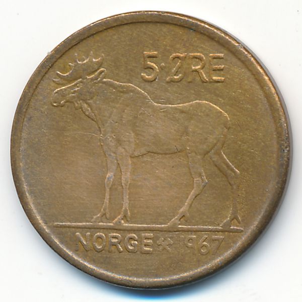 Норвегия, 5 эре (1967 г.)