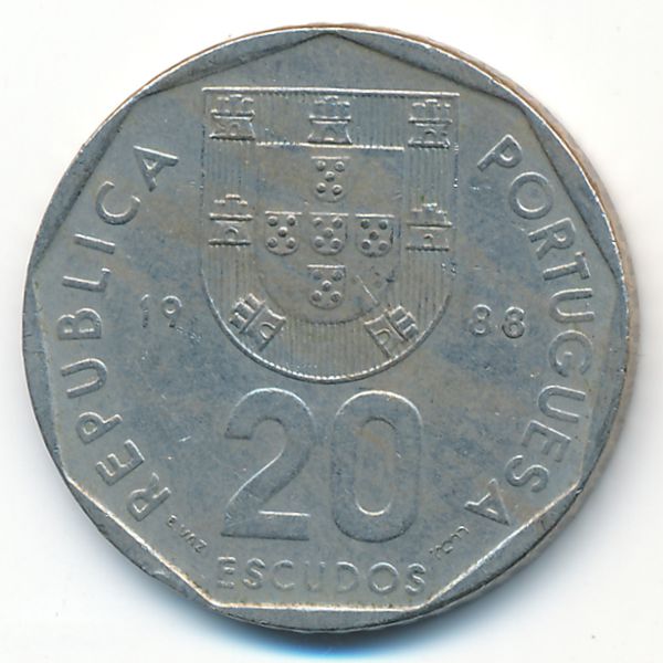 Португалия, 20 эскудо (1988 г.)