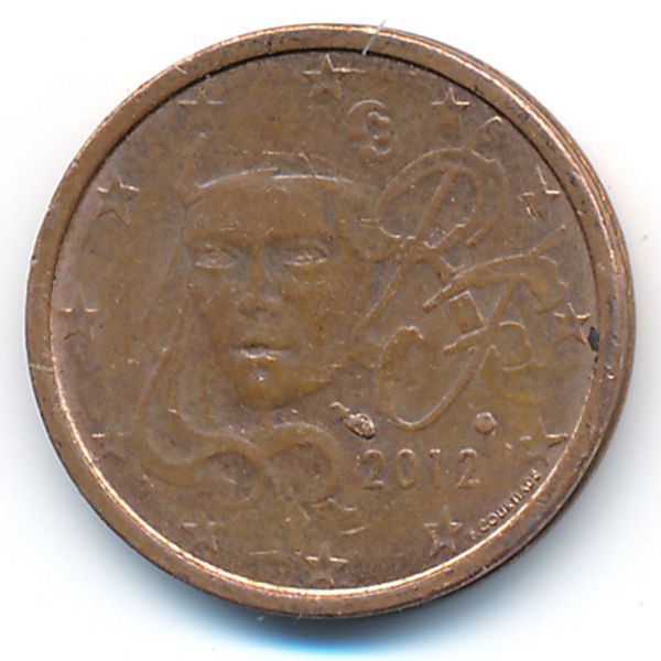 Франция, 2 евроцента (2012 г.)
