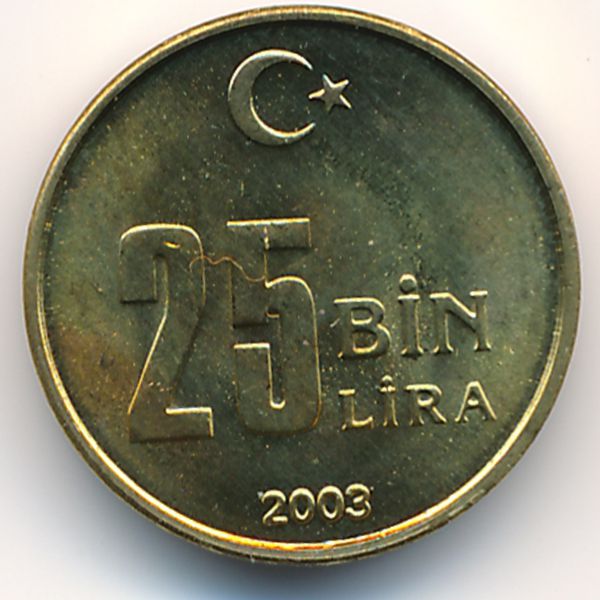 Турция, 25000 лир (2003 г.)