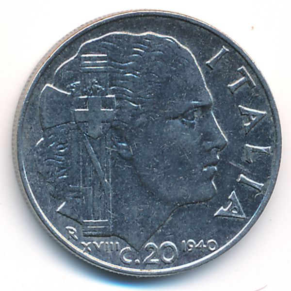 Италия, 20 чентезимо (1940 г.)