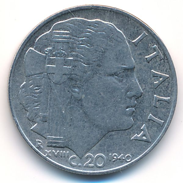 Италия, 20 чентезимо (1940 г.)