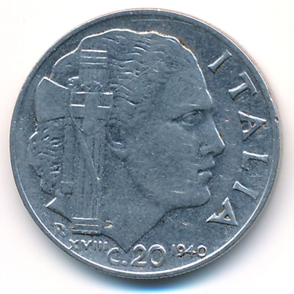 Италия, 20 чентезимо (1940 г.)