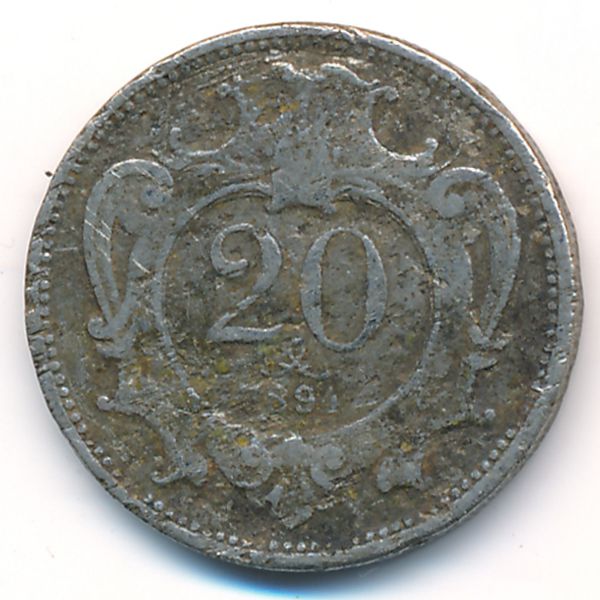 Австрия, 20 геллеров (1894 г.)