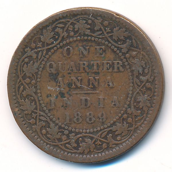 Британская Индия, 1/4 анны (1889 г.)
