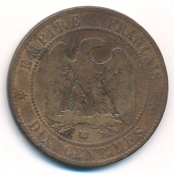 Франция, 10 сентим (1855 г.)