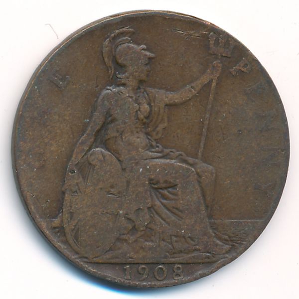 Великобритания, 1 пенни (1908 г.)