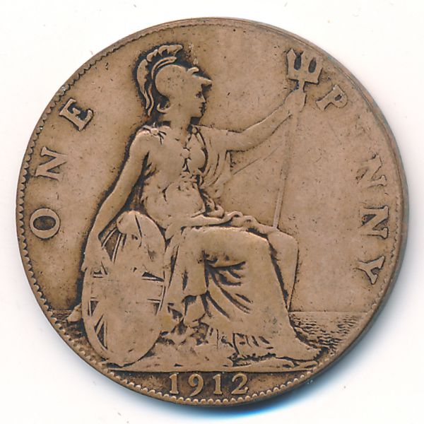 Великобритания, 1 пенни (1912 г.)