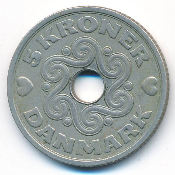 Дания, 5 крон (1990 г.)