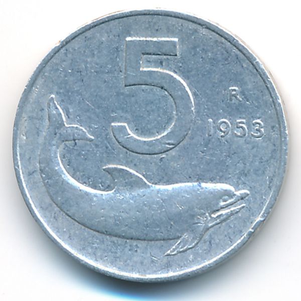 Италия, 5 лир (1953 г.)