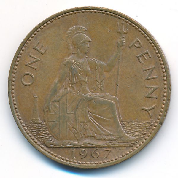Великобритания, 1 пенни (1967 г.)