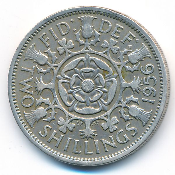 Великобритания, 2 шиллинга (1956 г.)