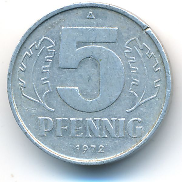 ГДР, 5 пфеннигов (1972 г.)