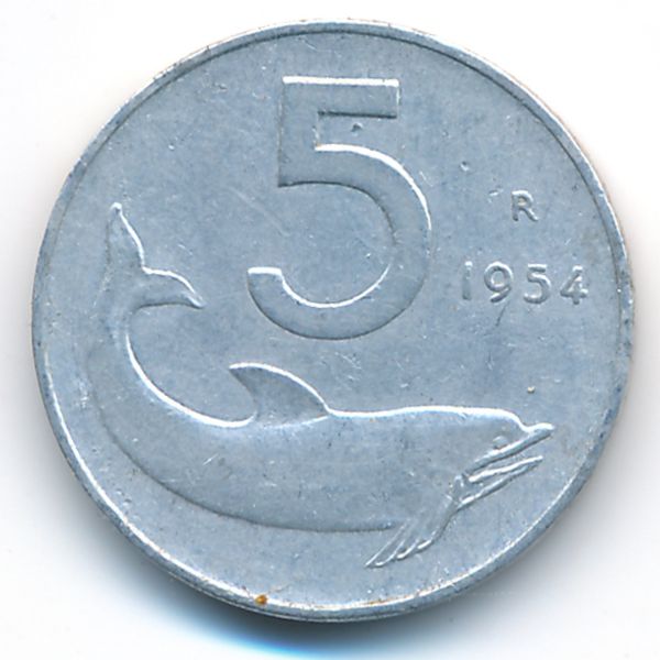 Италия, 5 лир (1954 г.)