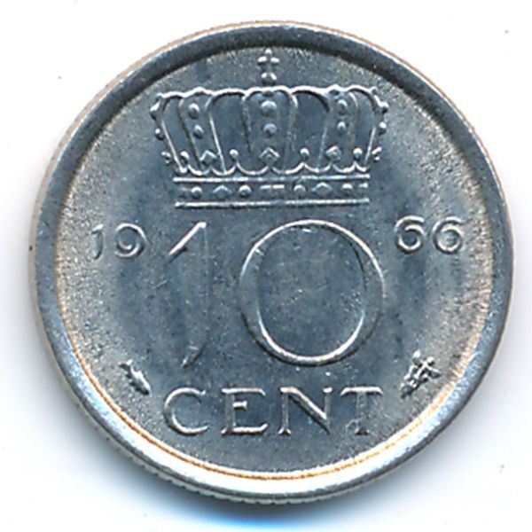 Нидерланды, 10 центов (1966 г.)
