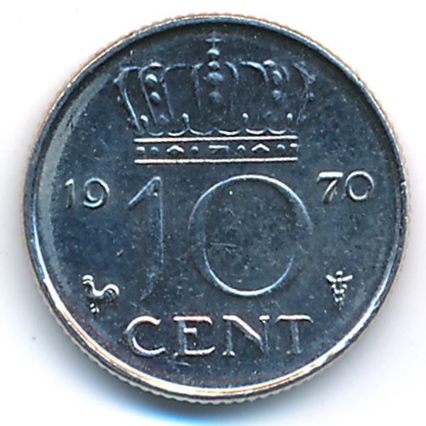 Нидерланды, 10 центов (1970 г.)