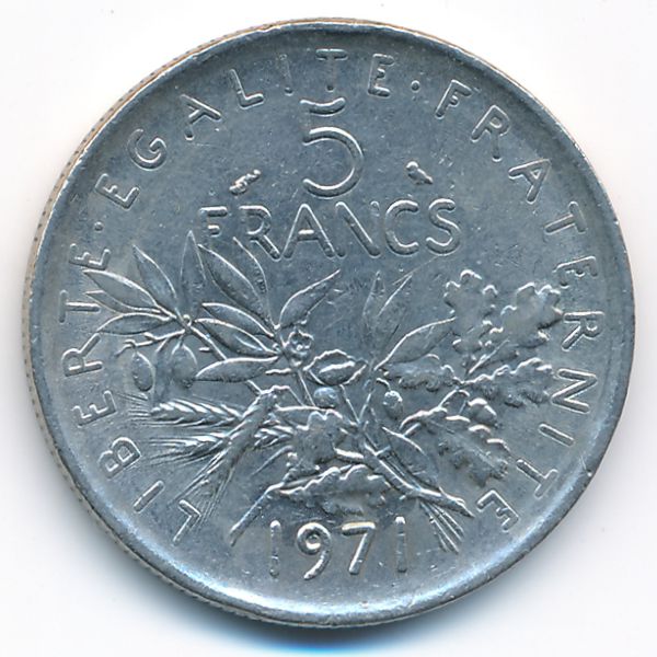Франция, 5 франков (1971 г.)