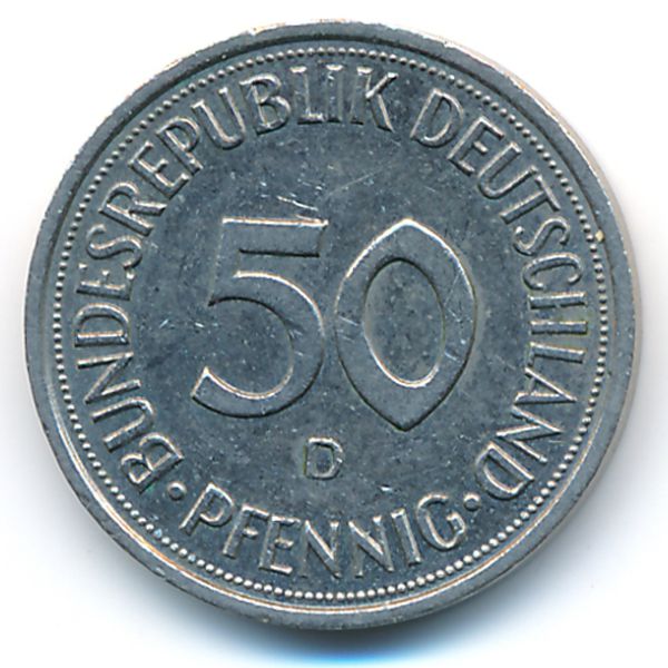 ФРГ, 50 пфеннигов (1990 г.)