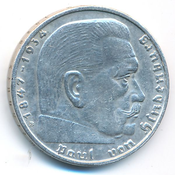 Третий Рейх, 2 рейхсмарки (1938 г.)