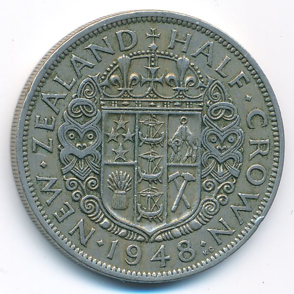 Новая Зеландия, 1/2 кроны (1948 г.)
