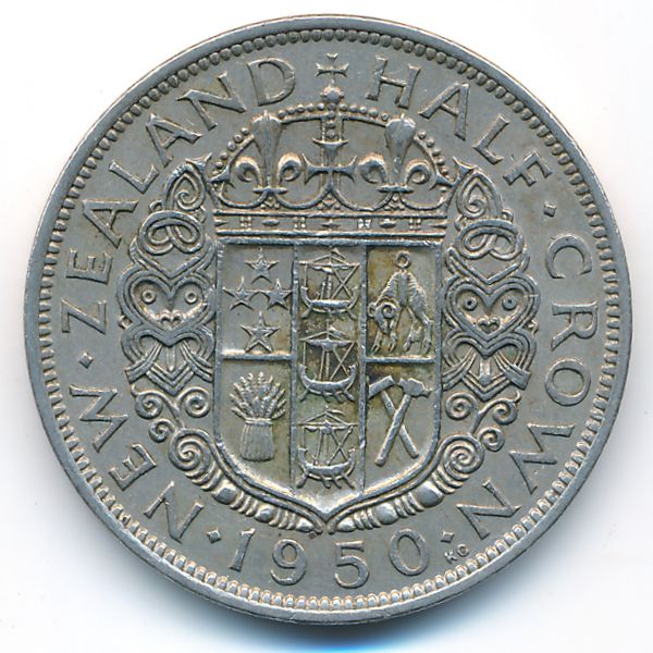 Новая Зеландия, 1/2 кроны (1950 г.)