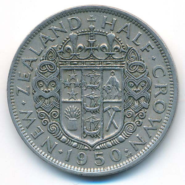Новая Зеландия, 1/2 кроны (1950 г.)