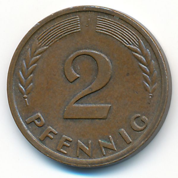ФРГ, 2 пфеннига (1962 г.)
