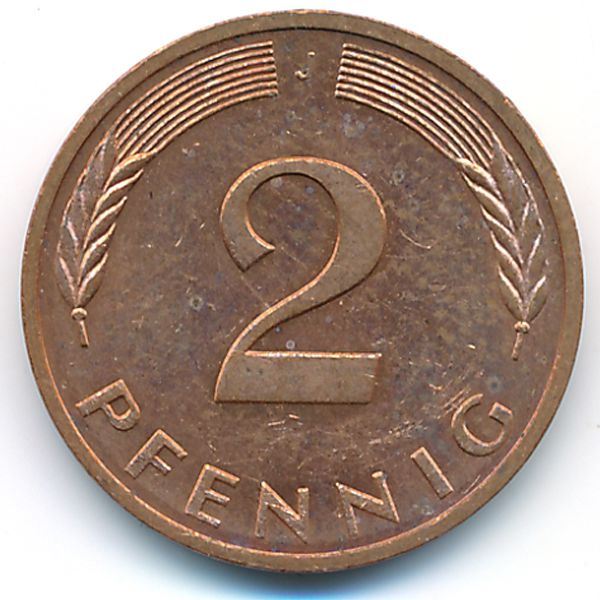 ФРГ, 2 пфеннига (1983 г.)