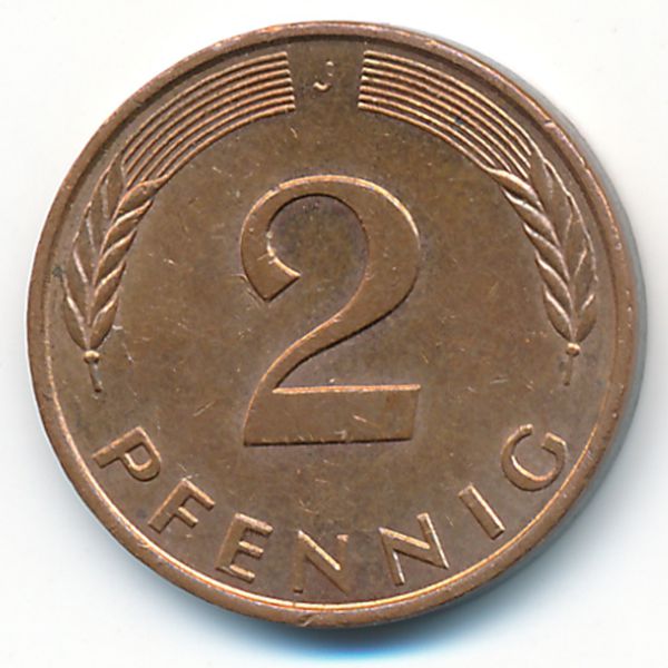 ФРГ, 2 пфеннига (1989 г.)