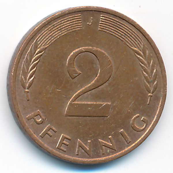 ФРГ, 2 пфеннига (1991 г.)