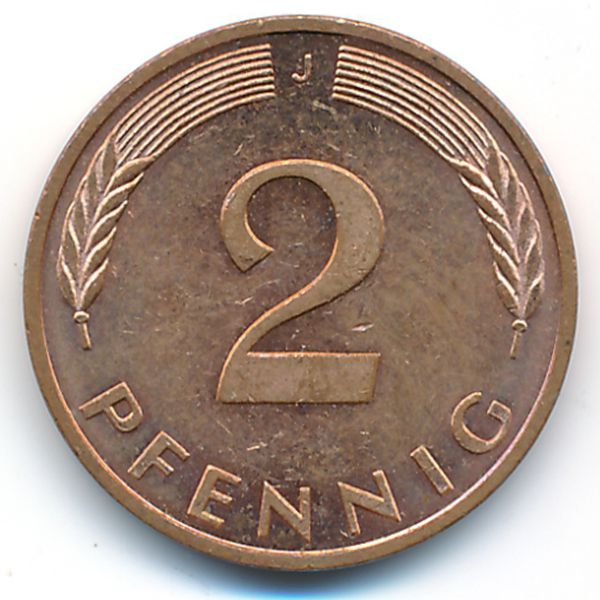 ФРГ, 2 пфеннига (1992 г.)