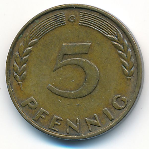 ФРГ, 5 пфеннигов (1968 г.)