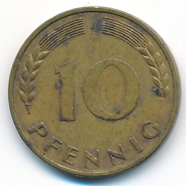 ФРГ, 10 пфеннигов (1966 г.)