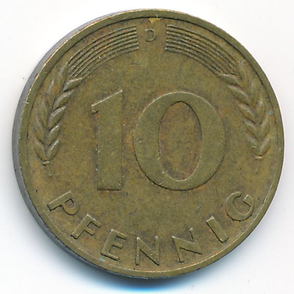 ФРГ, 10 пфеннигов (1966 г.)