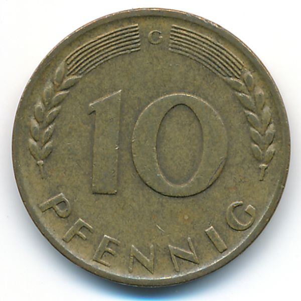 ФРГ, 10 пфеннигов (1968 г.)