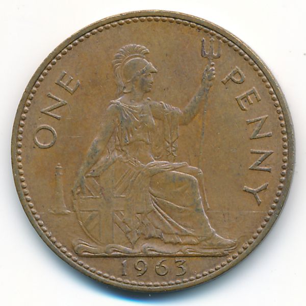 Великобритания, 1 пенни (1963 г.)