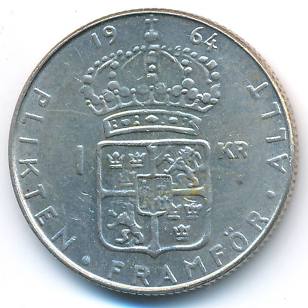 Швеция, 1 крона (1964 г.)
