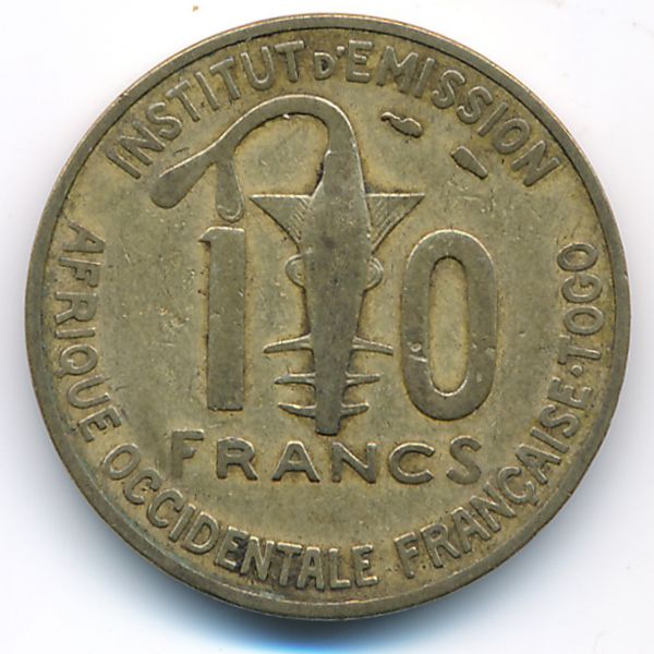 Французская Западная Африка, 10 франков (1957 г.)