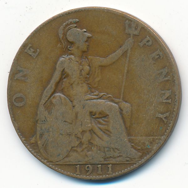 Великобритания, 1 пенни (1911 г.)
