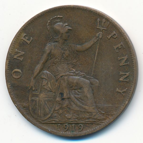 Великобритания, 1 пенни (1919 г.)