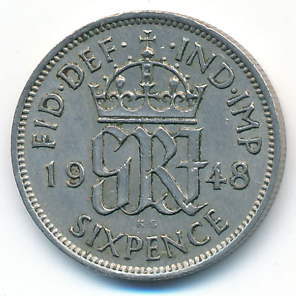 Великобритания, 6 пенсов (1948 г.)